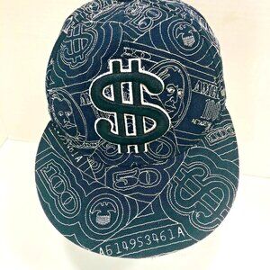 Money $$$ Baseball Hat Embroidered  Unisex M Unipro Cap Black White Acrylic‎
